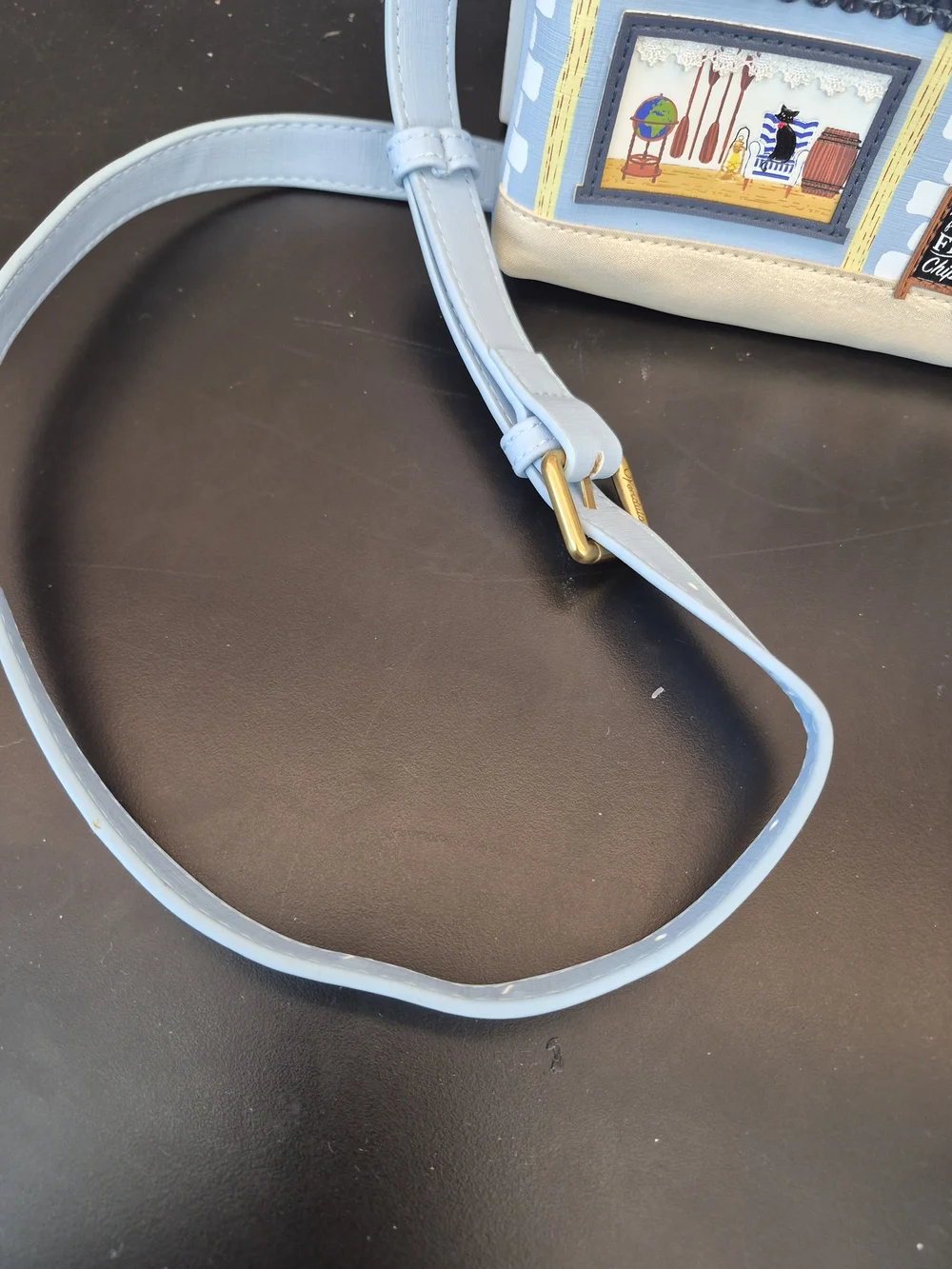 NEW VENDULA LONDON The Anchor Tavern Light Blue Decorative Crossbody Bag